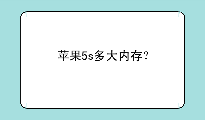 苹果5s多大内存？