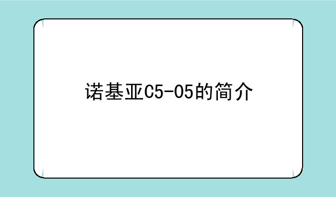 诺基亚C5-05的简介