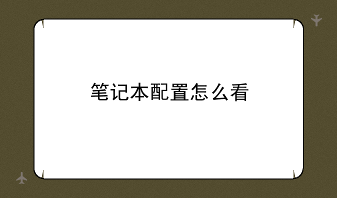 笔记本配置怎么看