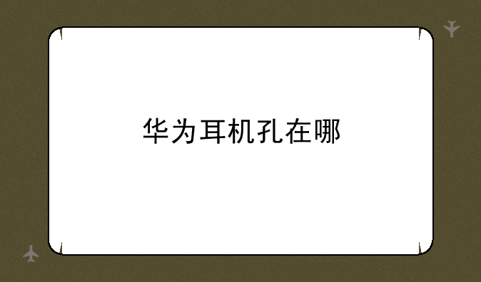 华为耳机孔在哪