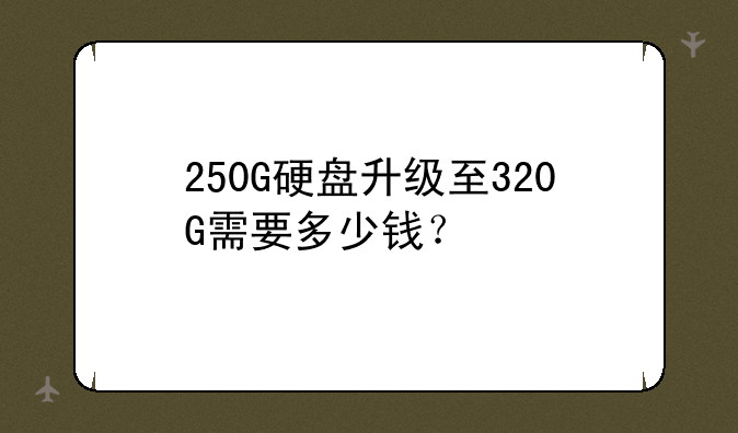 250G硬盘升级至320G需要多少钱？