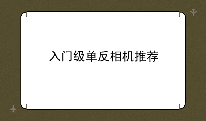 入门级单反相机推荐