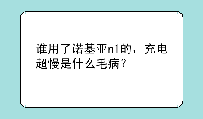 谁用了诺基亚n1的，充电超慢是什么毛病？
