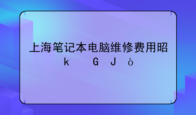 上海笔记本电脑维修费用是多少钱？