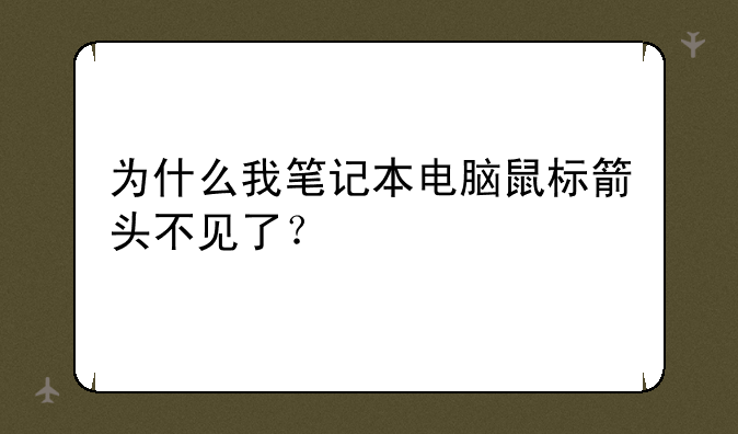 为什么我笔记本电脑鼠标箭头不见了？