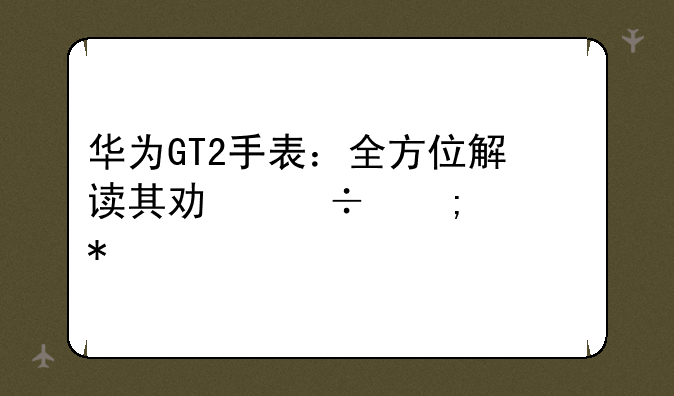华为GT2手表：全方位解读其功能与魅力