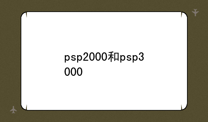 psp2000和psp3000