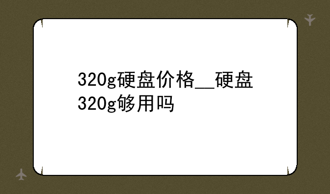 320g硬盘价格__硬盘320g够用吗