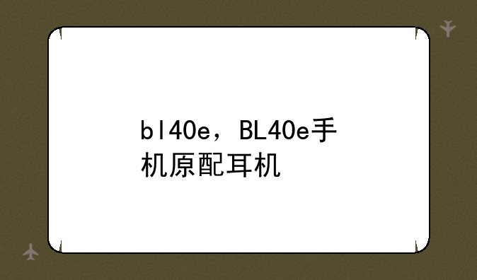 bl40e，BL40e手机原配耳机