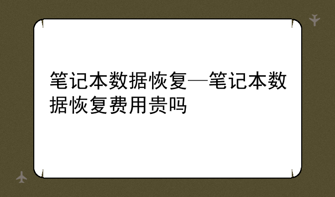笔记本数据恢复—笔记本数据恢复费用贵吗