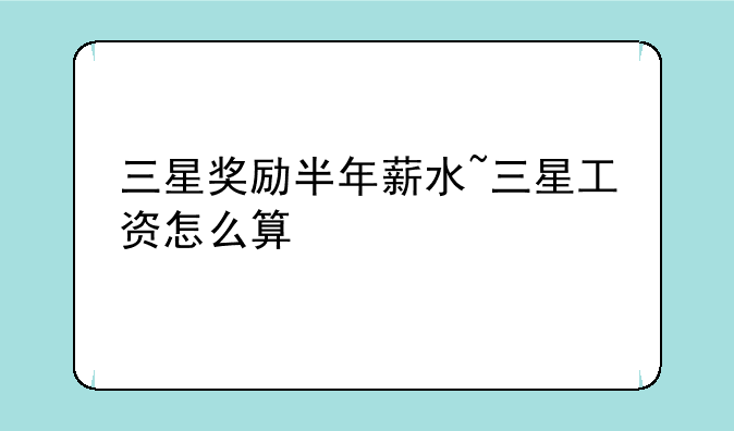 三星奖励半年薪水~三星工资怎么算