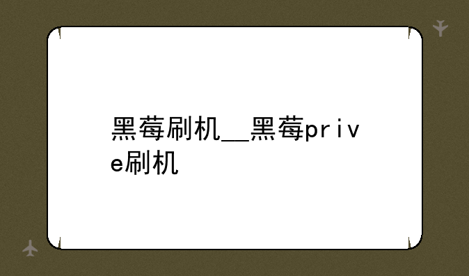 黑莓刷机__黑莓prive刷机
