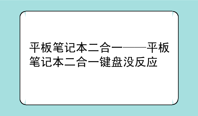 平板笔记本二合一——平板笔记本二合一键盘没反应