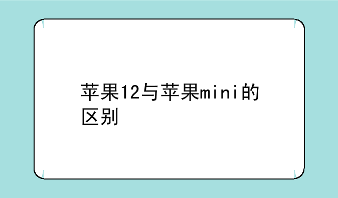 苹果12与苹果mini的区别