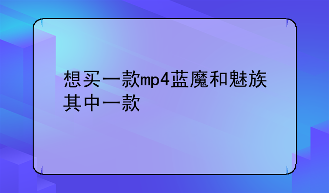 想买一款mp4蓝魔和魅族其中一款