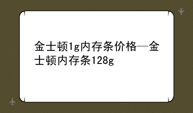 金士顿1g内存条价格—金士顿内存条128g