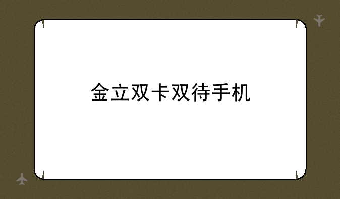 金立双卡双待手机