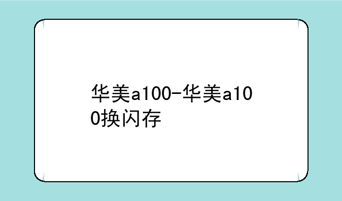 华美a100-华美a100换闪存