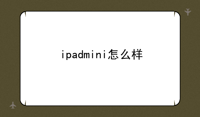 ipadmini怎么样
