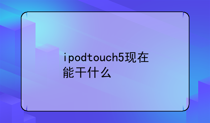 ipodtouch5现在能干什么