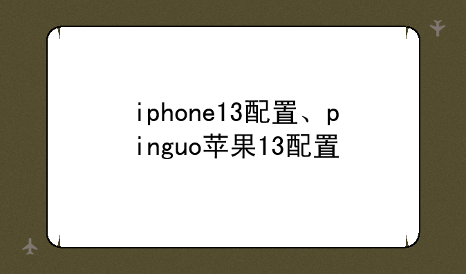 iphone13配置、pinguo苹果13配置